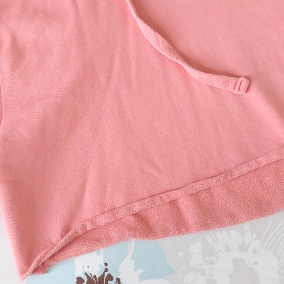 All saints cold shoulder cropped soft pink hoodie - Picture 5 of 14